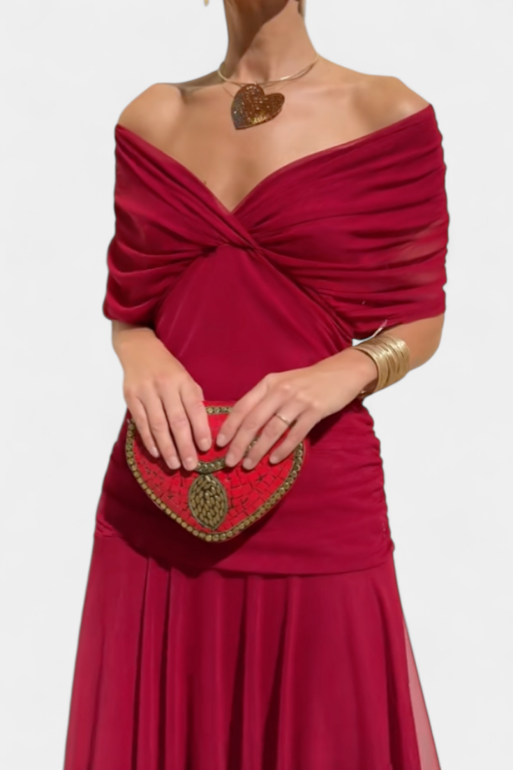 JADA | DRAPED OFF-SHOULDER DRESS