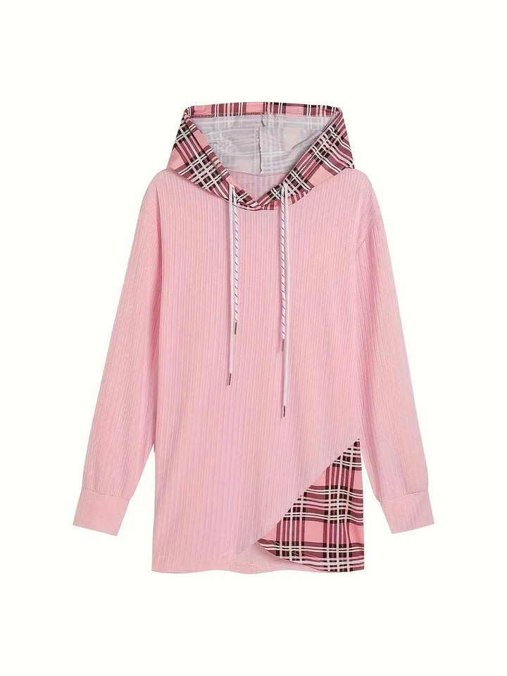 RILEY | PLAID-TRIM HOODIE