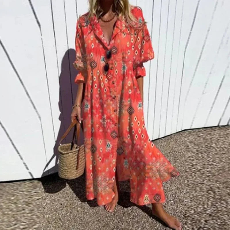SABINE | V-NECK BOHO DRESS