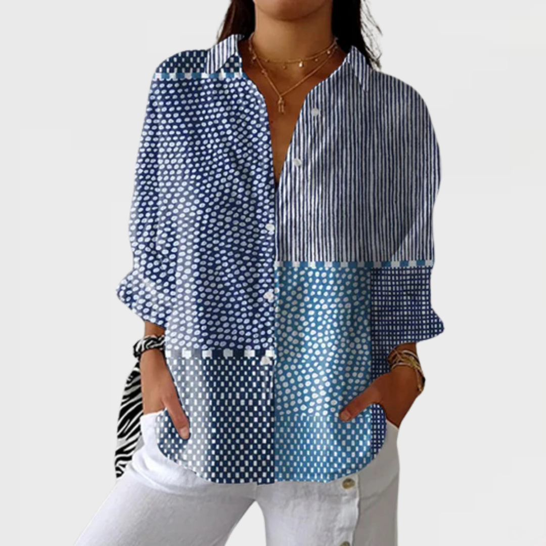 Brielle | Ocean Patchwork Blouse