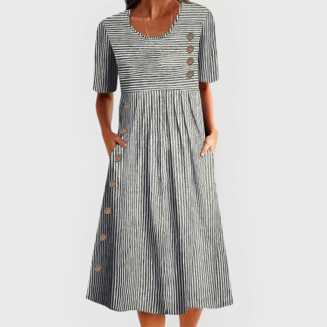 Teagan Striped Midi Dress