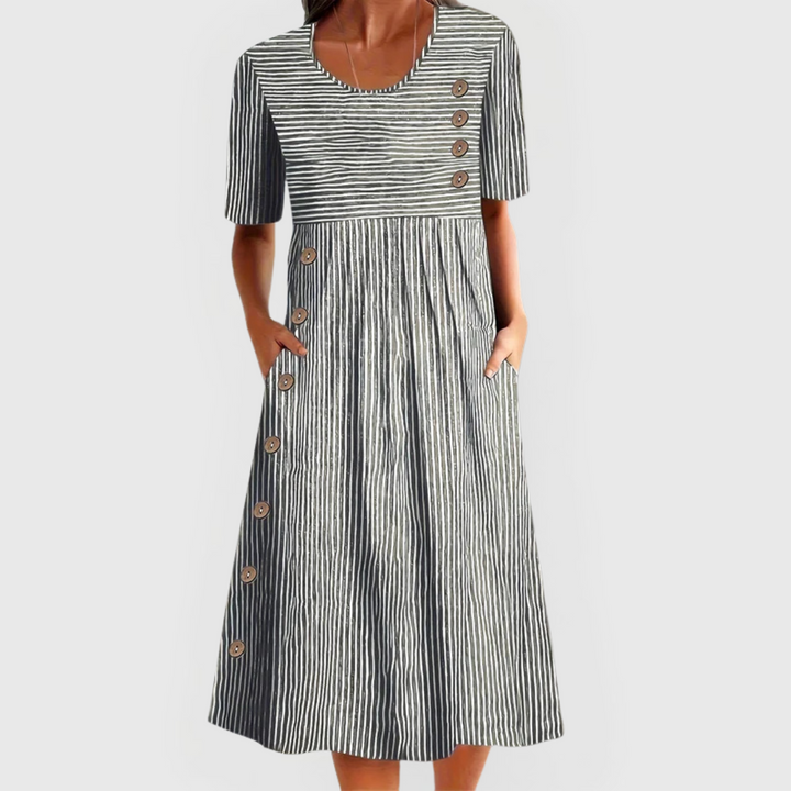 Teagan Striped Midi Dress
