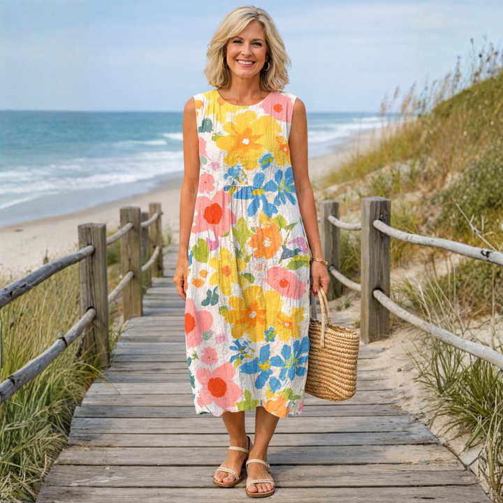 Savannah | Pastel Floral Midi Dress