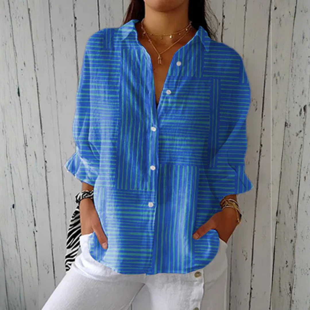Isolde | Azure Stripe Blouse