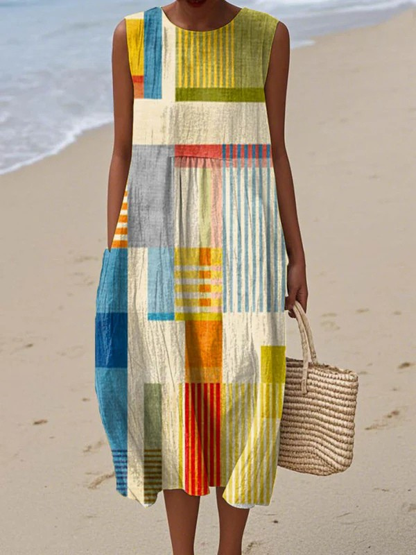 Abigail | Geometric Midi Dress