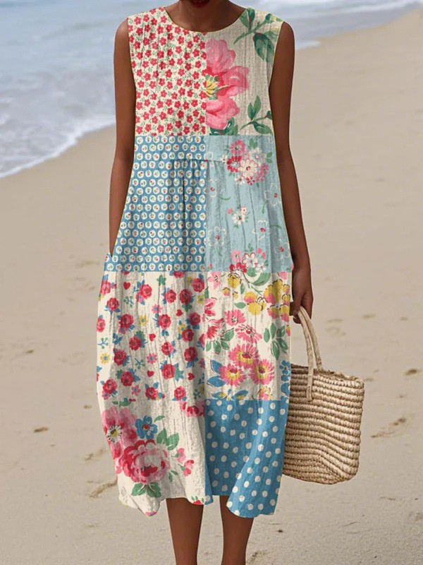 Sutton Patchwork Midi Dress