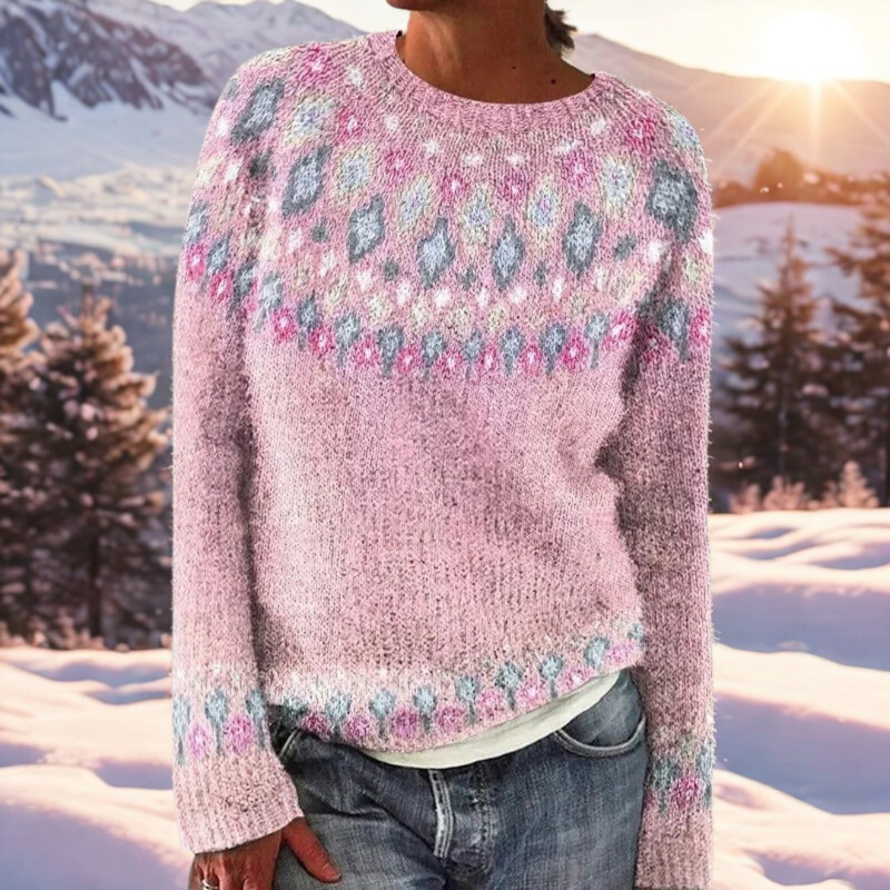 Elizabeth | Soft Knit Sweater with Traditional Woven Shoulder Detail