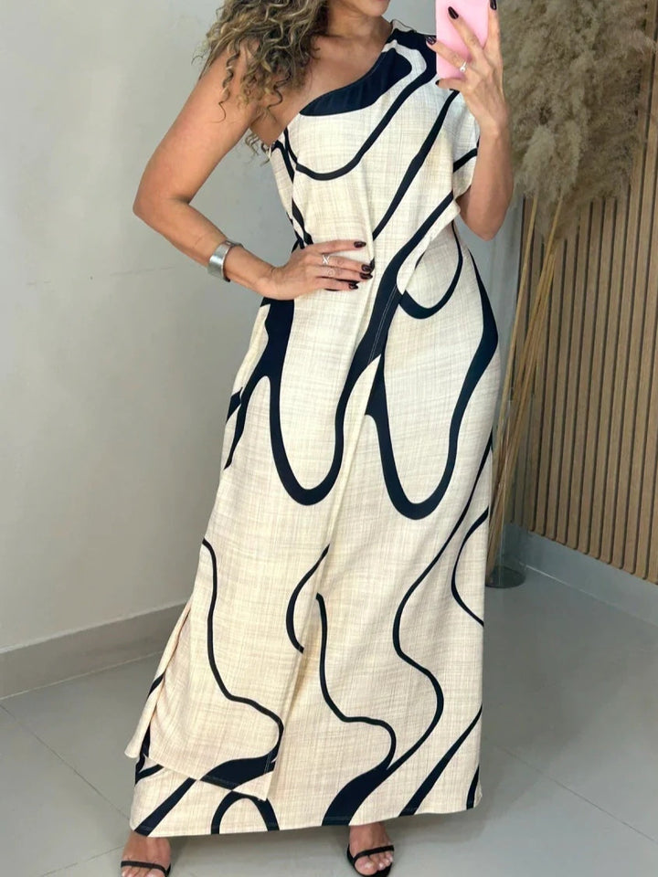 Riley Pattern Off-Shoulder Maxi Dress