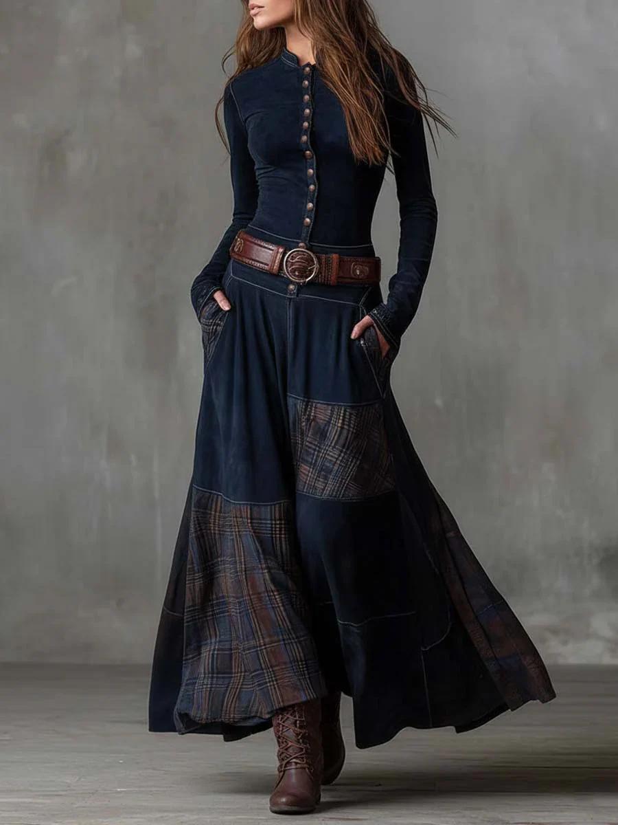 Leonora | Vintage Long Dress (Includes Belt)