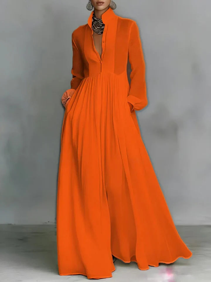 Evara | Flowing Button-Front Maxi Dress