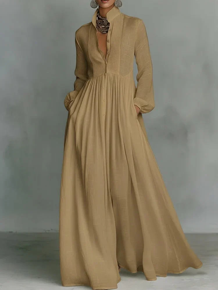 Halia | Flowing Button-Front Maxi Dress