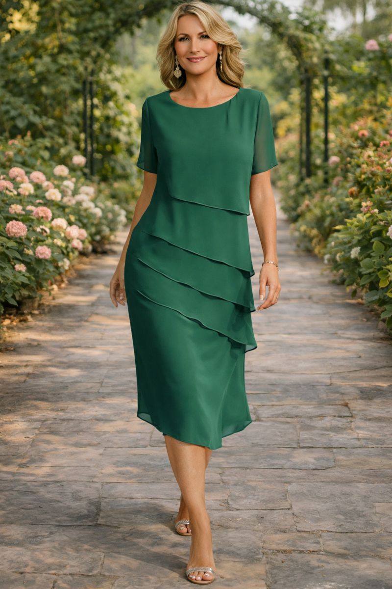 Zanira | Layered Chiffon Midi Dress