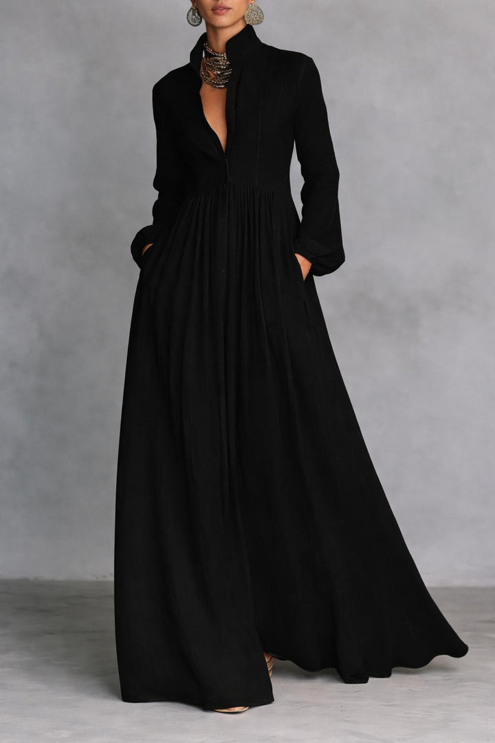 Sage | Flowing Button-Front Maxi Dress