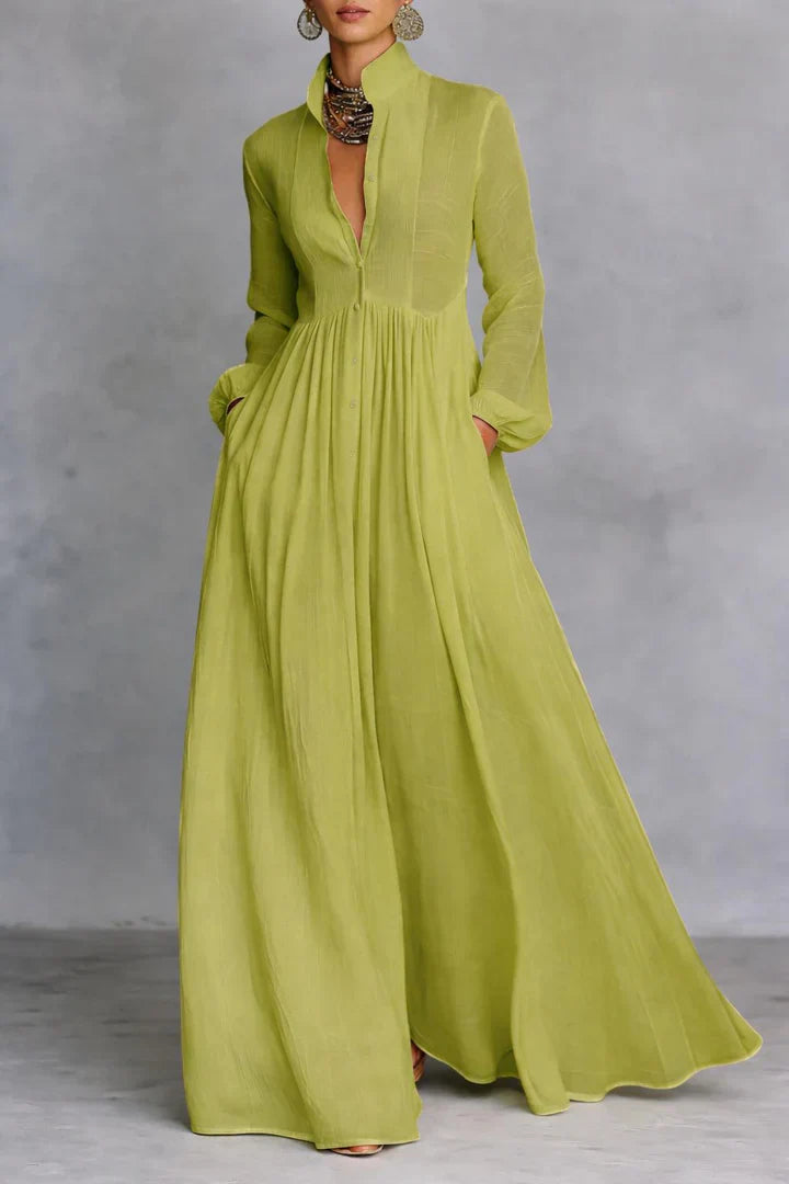 Delynn | Flowing Button-Front Maxi Dress