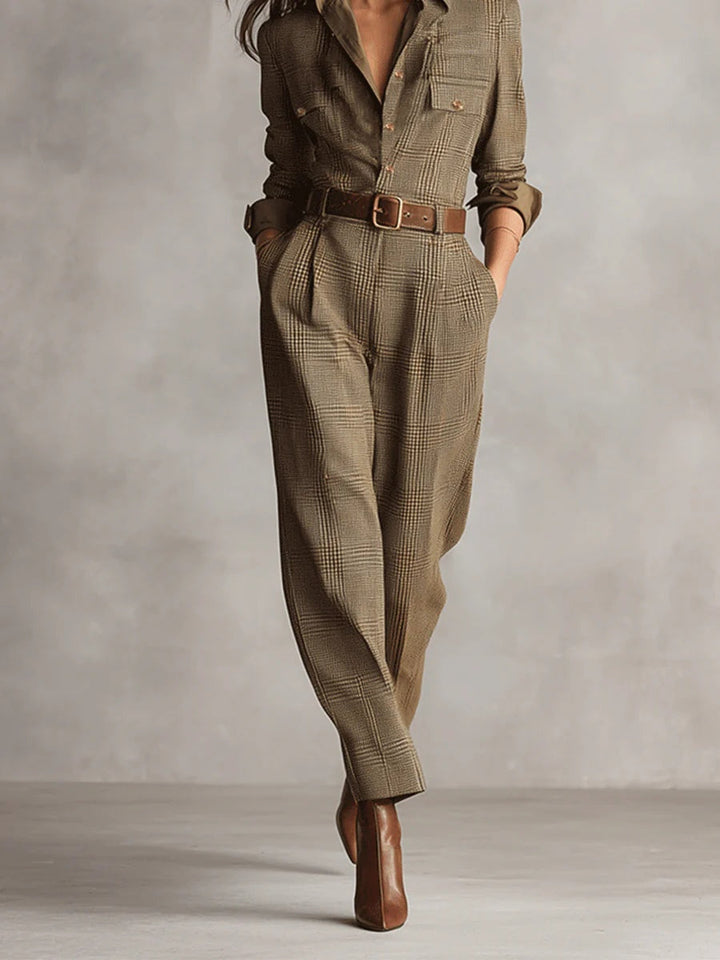 Corenne | Elegant Plaid Jumpsuit