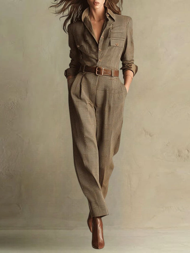 Corenne | Elegant Plaid Jumpsuit