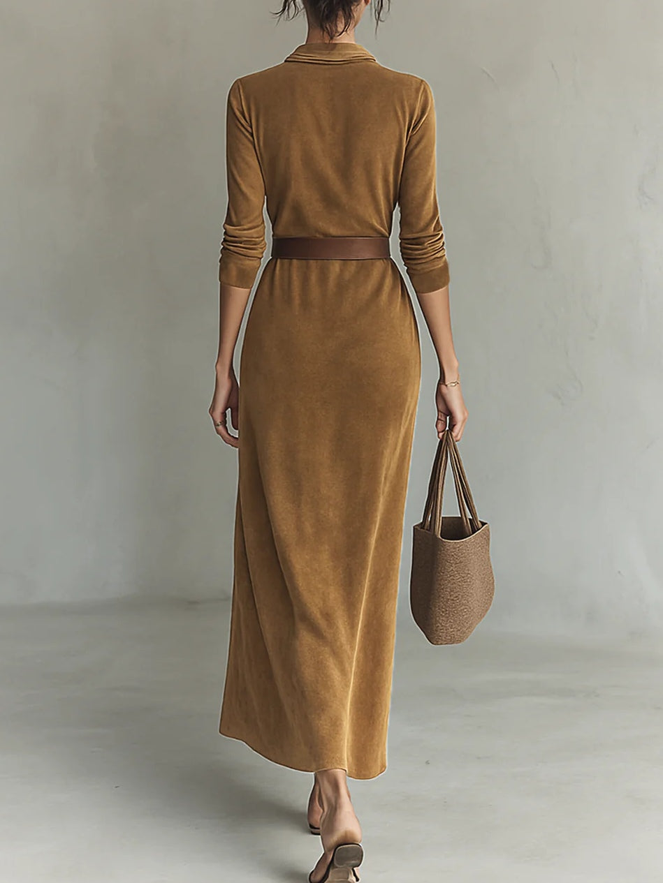 Célianne | Chic Suede Maxi Gown