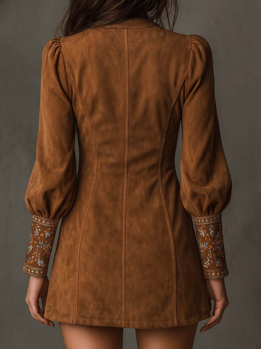 Brinley Dress with Suede Effect