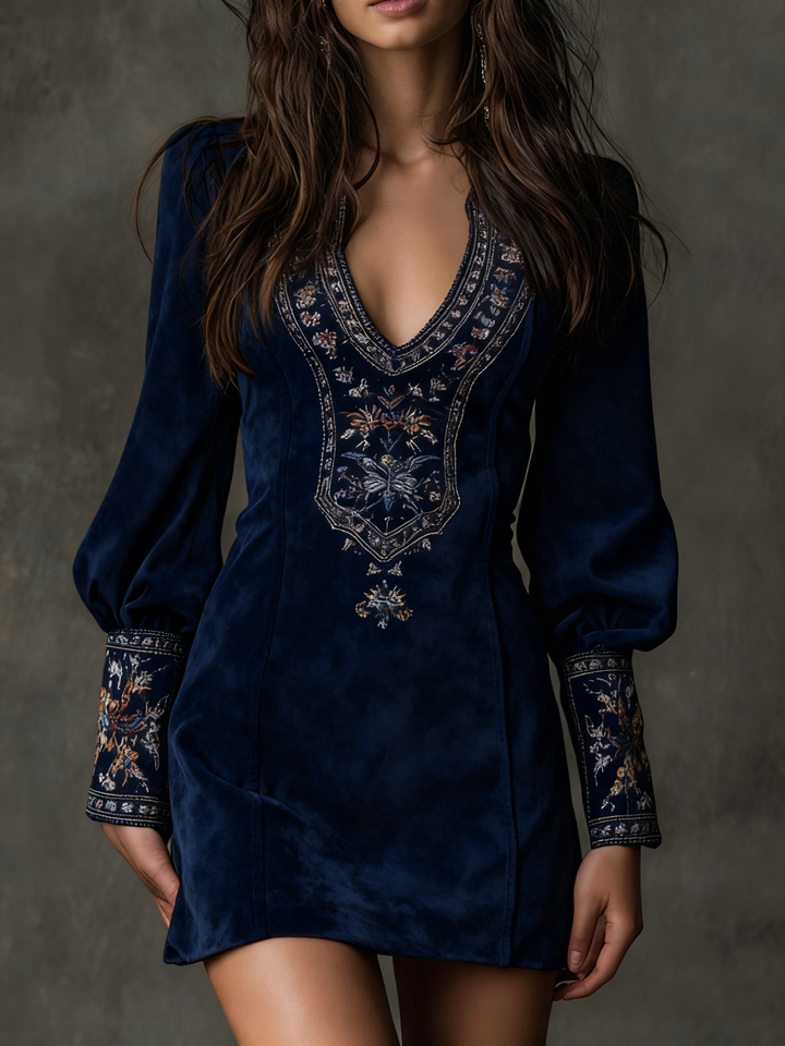 Brinley Dress with Suede Effect