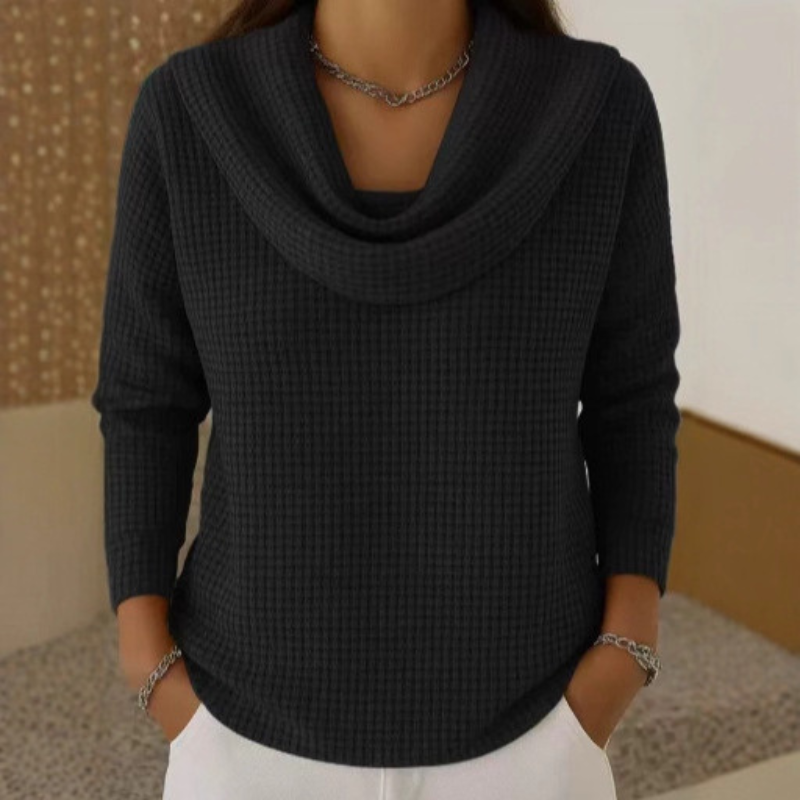 AMBER | WAFFLE KNIT SWEATER