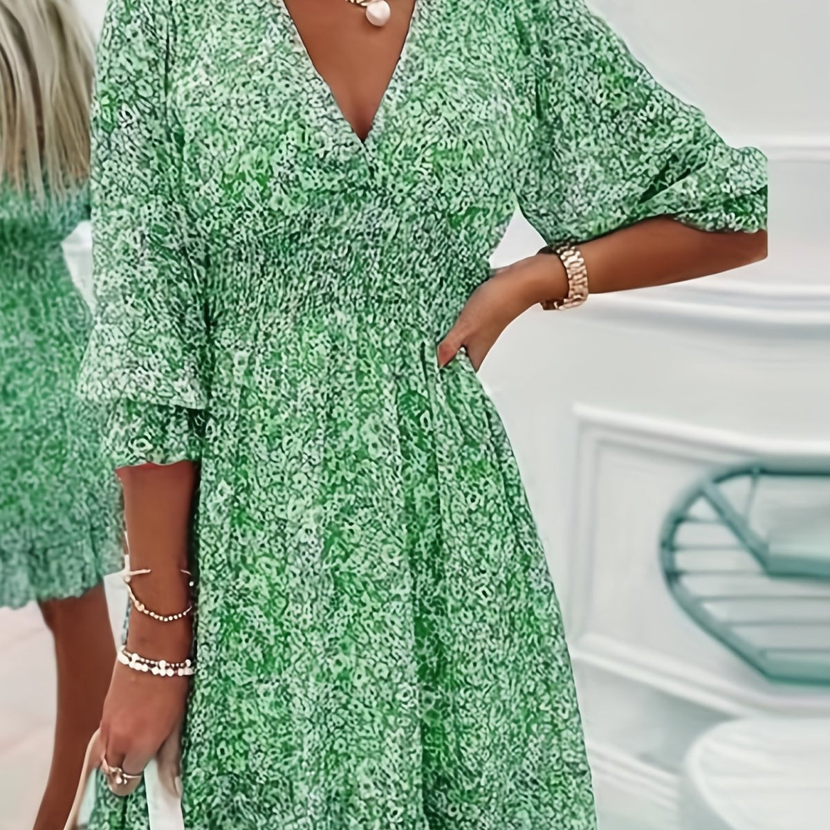 COLETTE | FLORAL SHIRRED WAIST DRESS