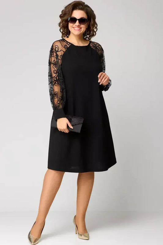 NICOLE | LACE-SLEEVE DRESS