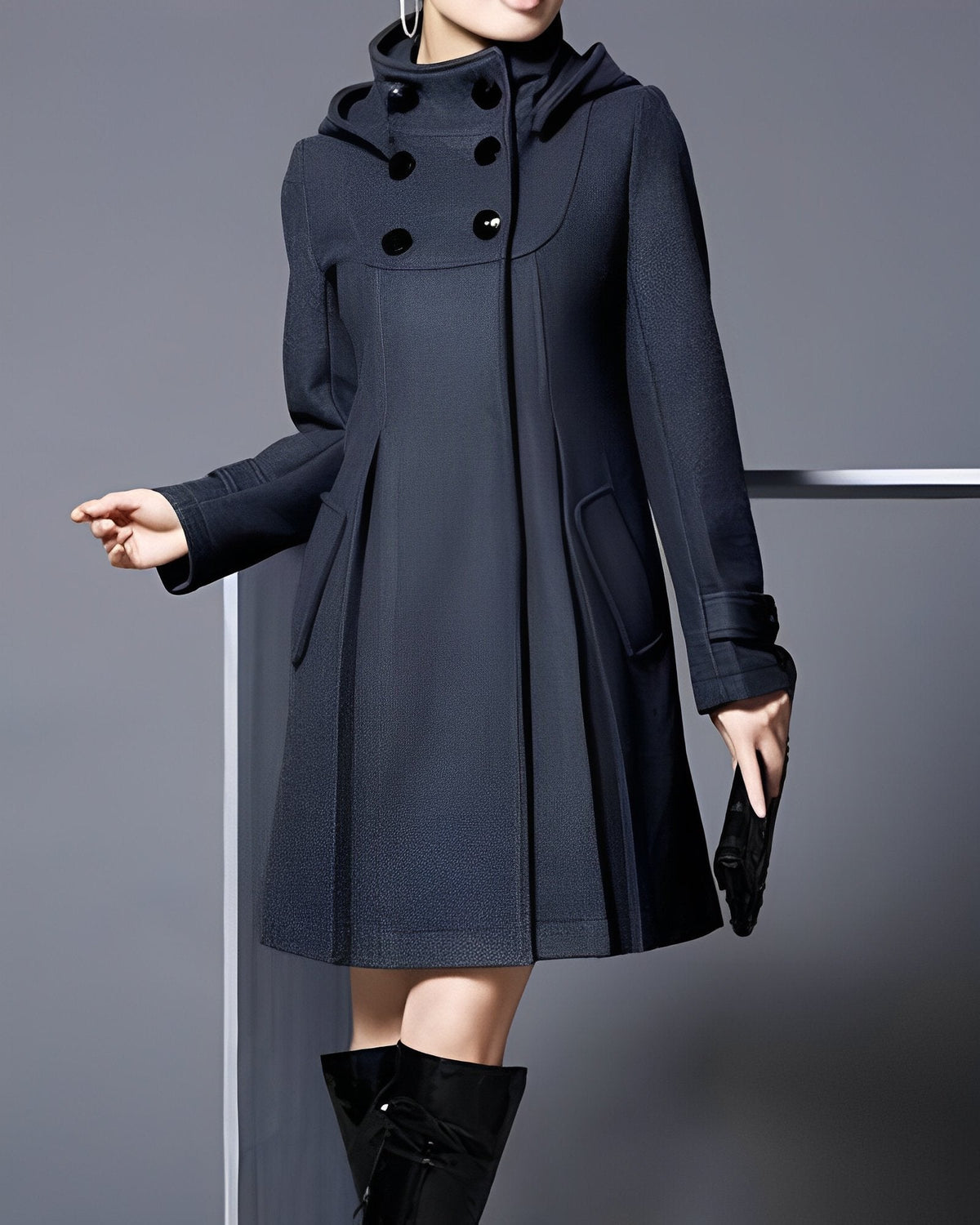 Adella | Elegant Hooded Pocket Jacket