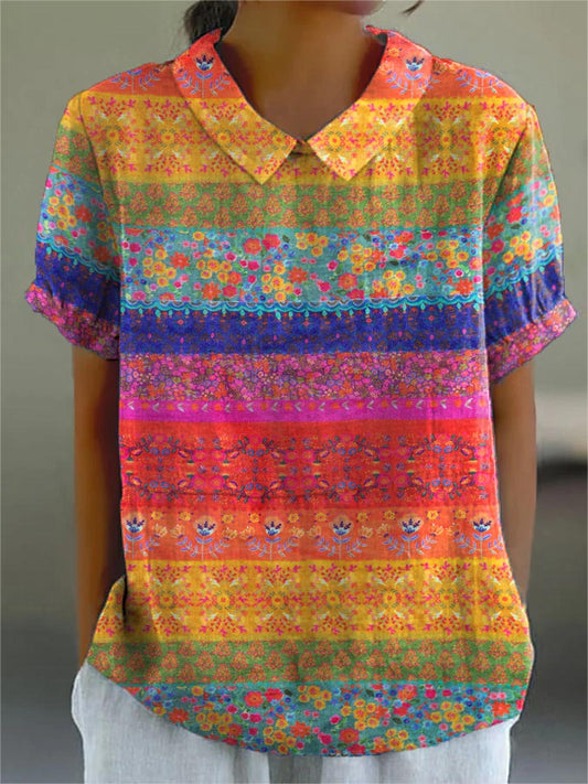 Addison | Floral Stripe Shirt