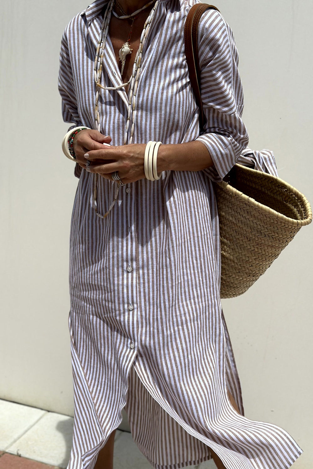 Natalie | Timeless Striped Shirt Dress with Elegant Comfort
