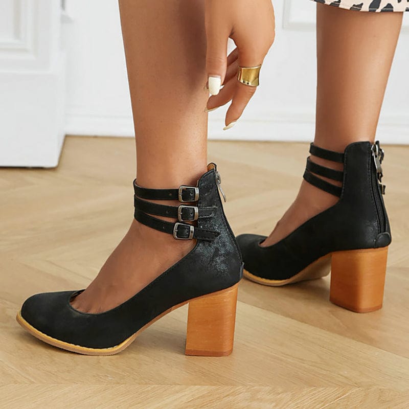 Lily |  Triple Buckle Heels