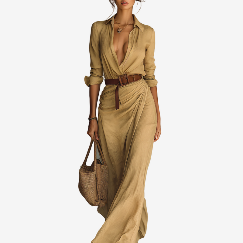 ELENA | BELTED MAXI DRESS