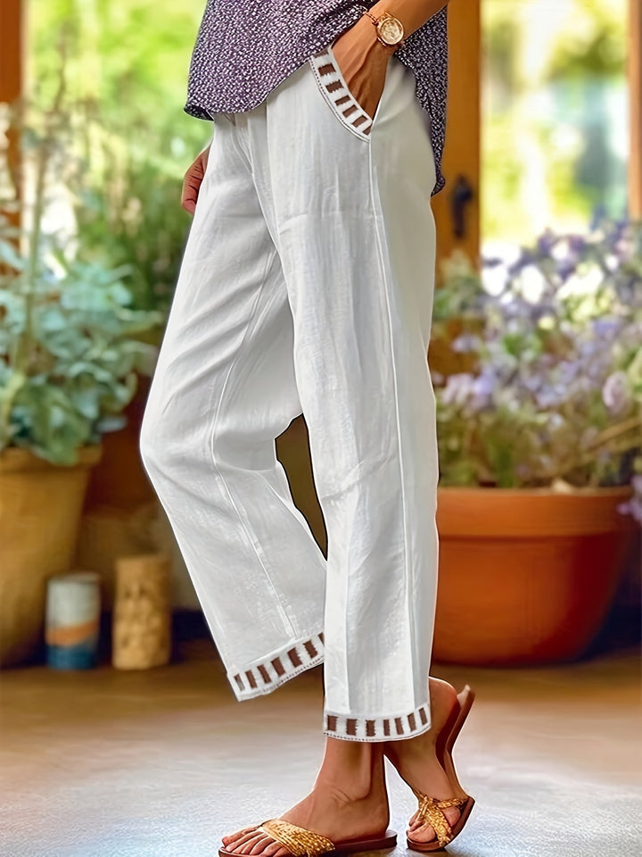 Sloane – Relaxed Contrast Trim Cropped Pants