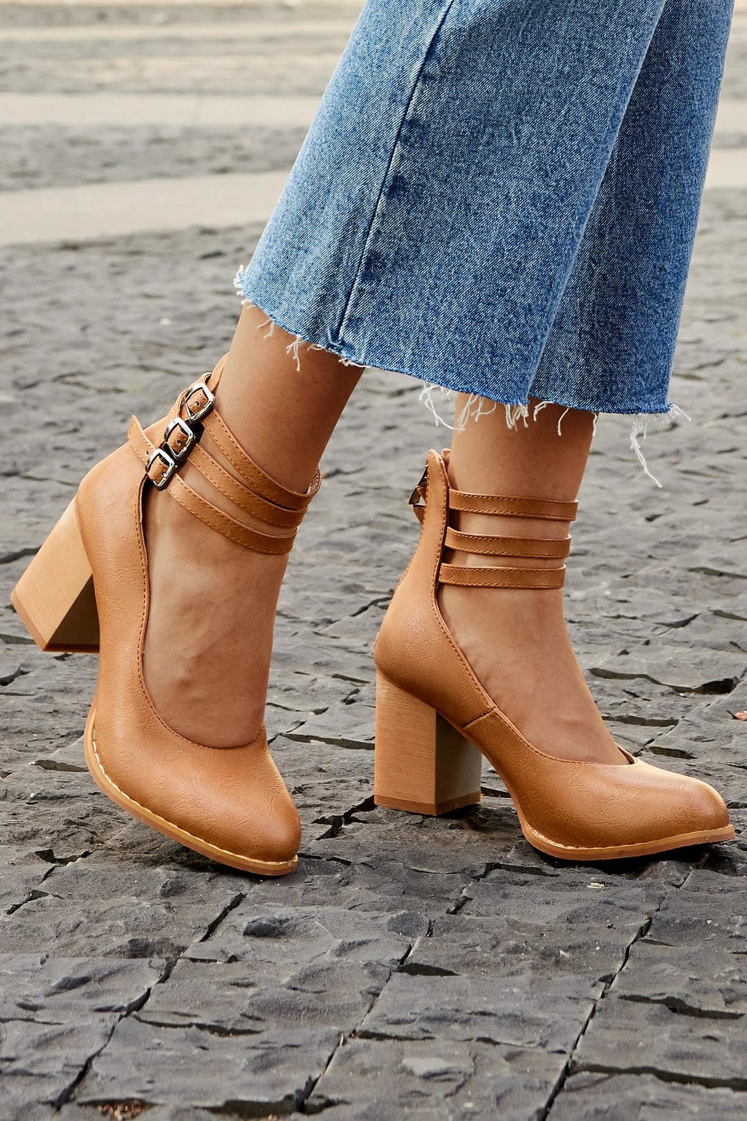 Lily |  Triple Buckle Heels