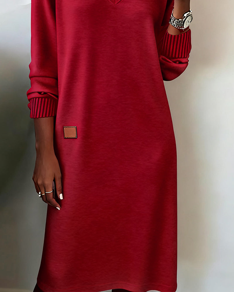 SARAH | V-NECK MIDI DRESS