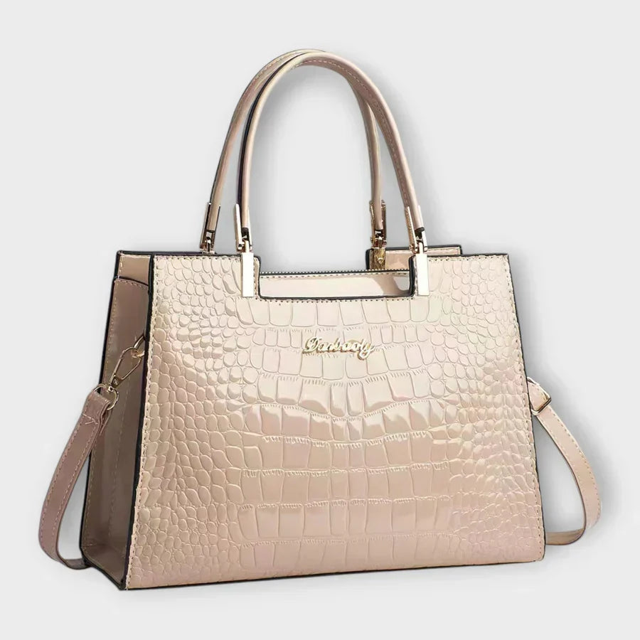 Olivia | Glossy Crocodile Pattern Handbag