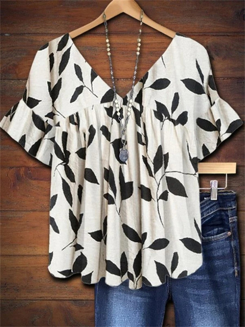 Hailey | Ruffled Leaf Top