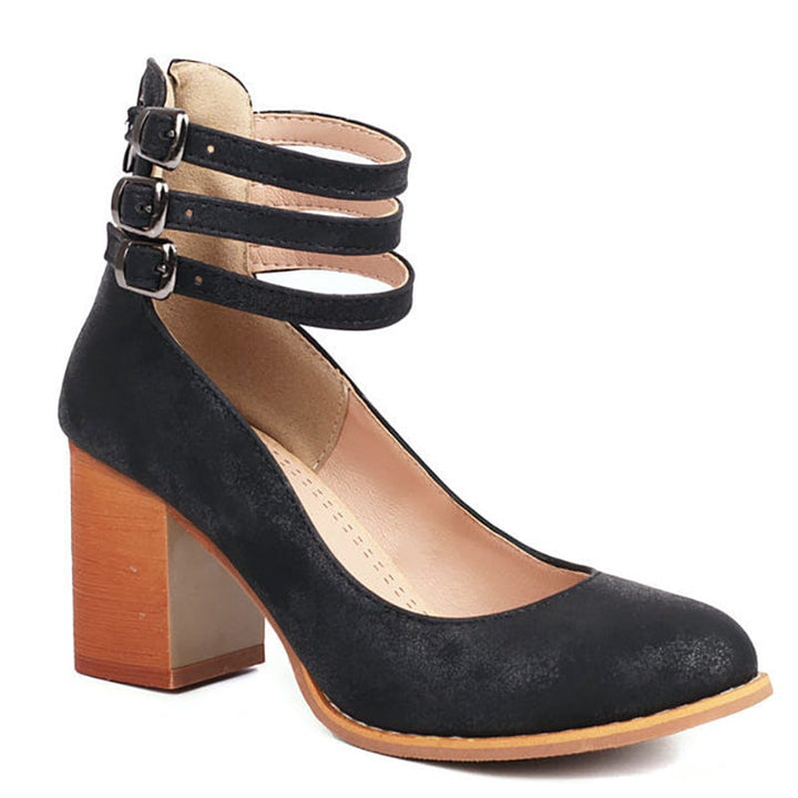 Lily |  Triple Buckle Heels