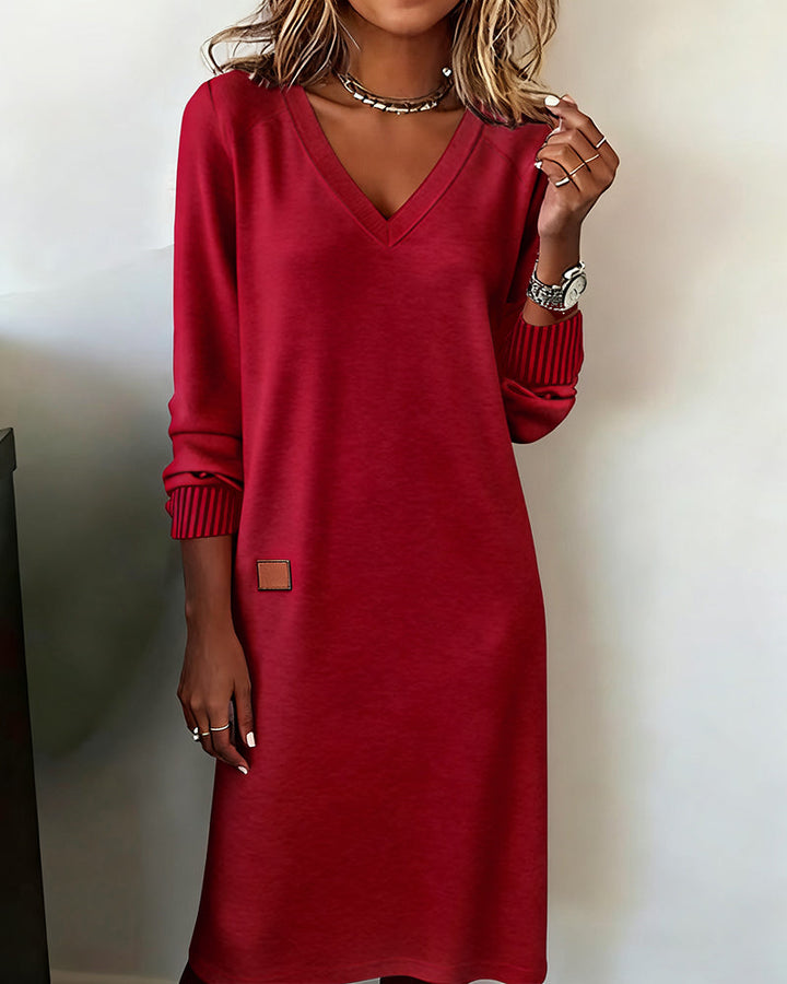 SARAH | V-NECK MIDI DRESS