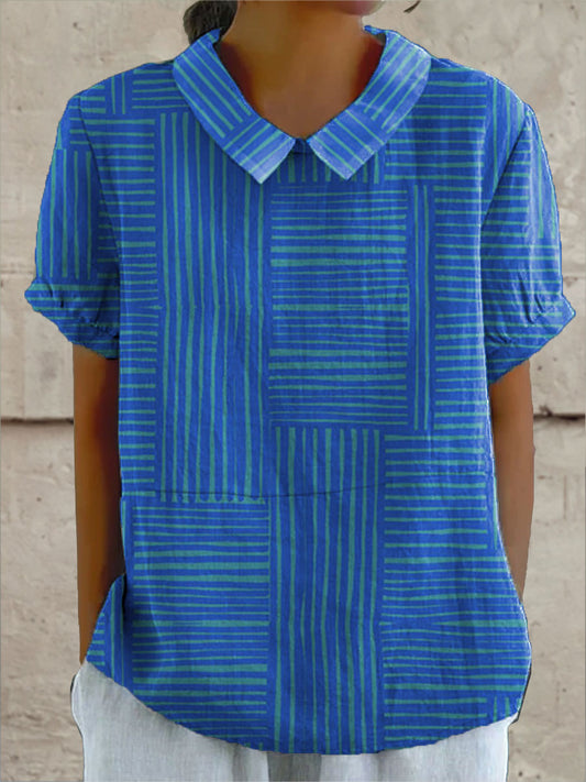 Amelia | Striped Geometric Shirt