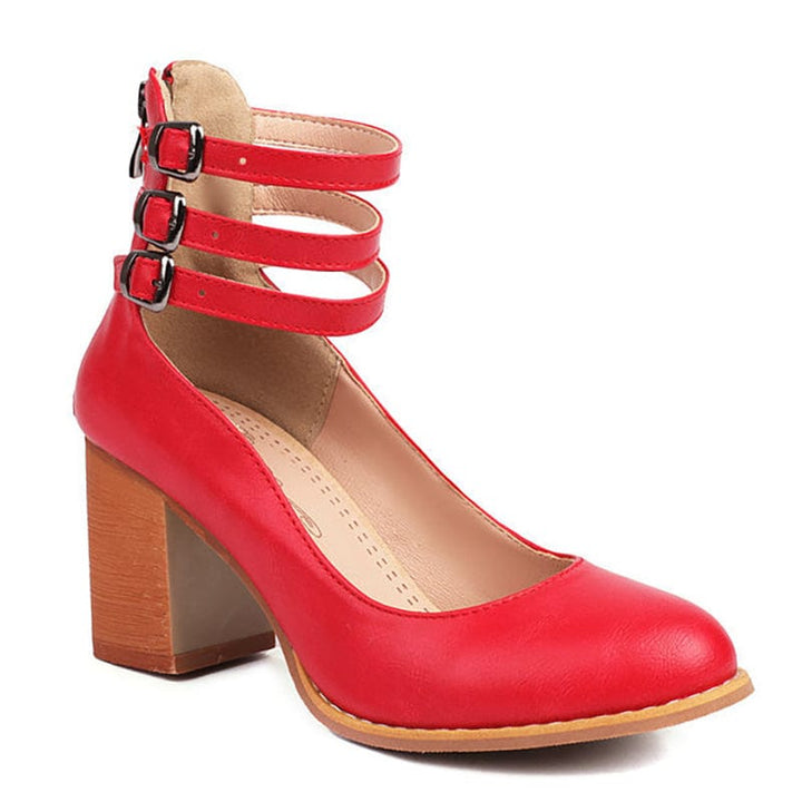 Lily |  Triple Buckle Heels