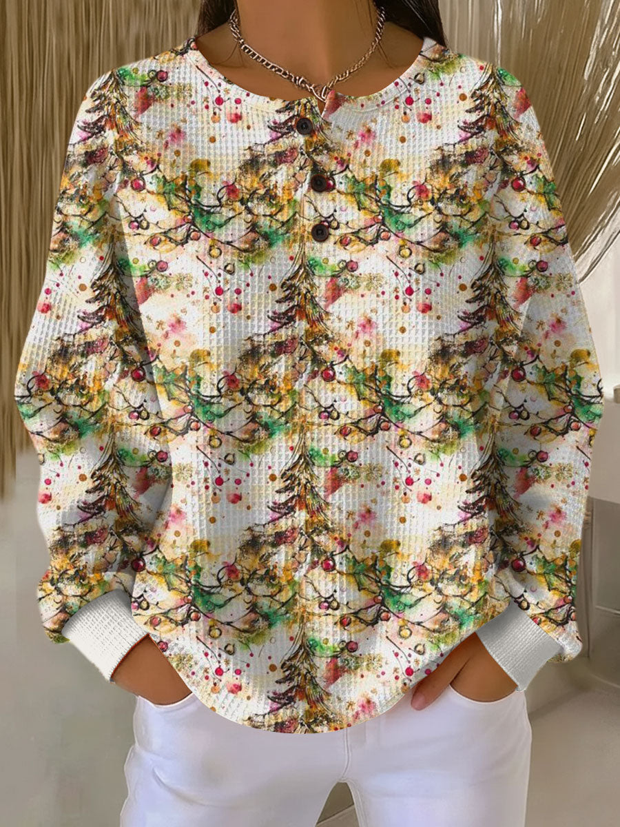 Mille | Cozy Sweater with Christmas Tree Patterns