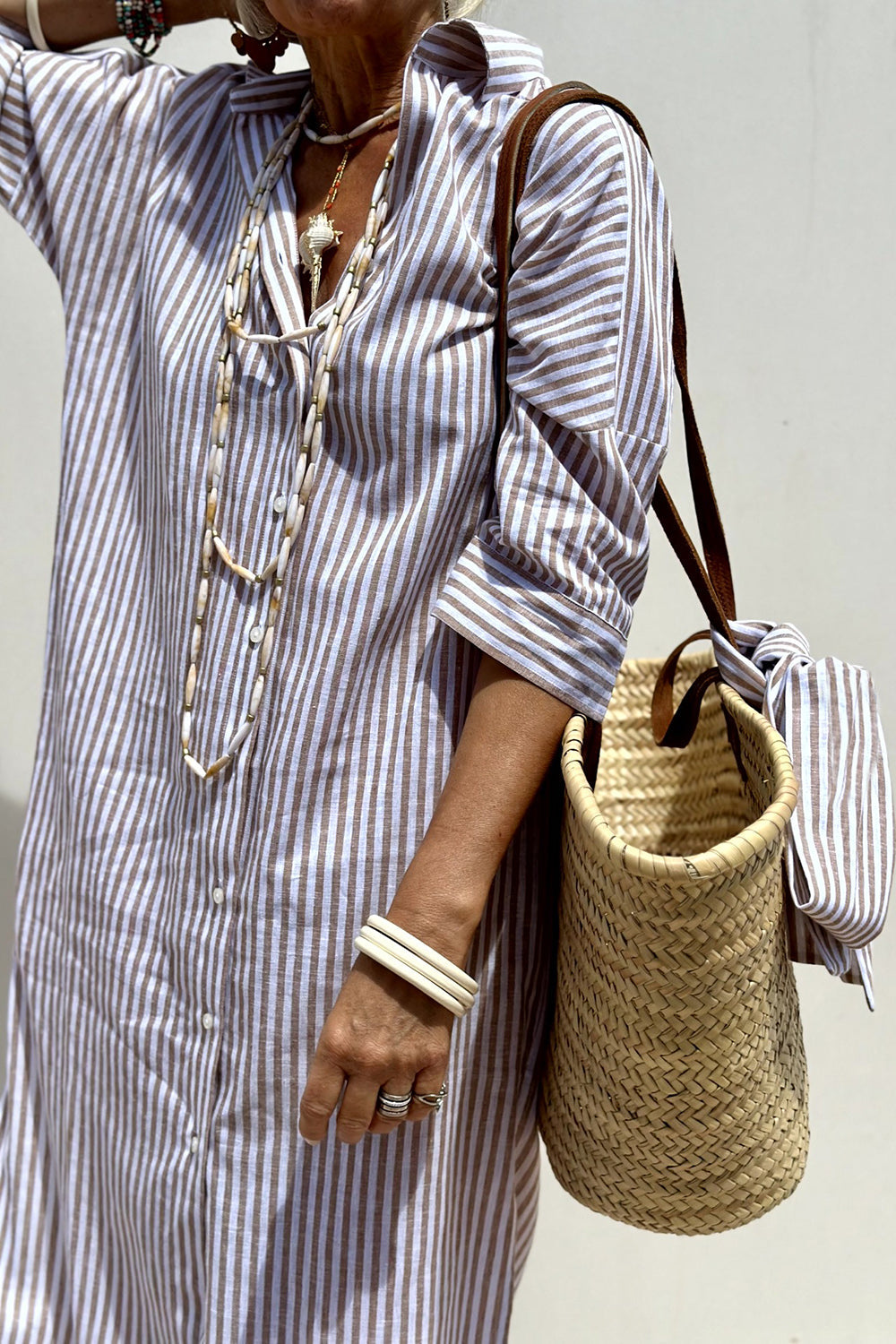 Natalie | Timeless Striped Shirt Dress with Elegant Comfort