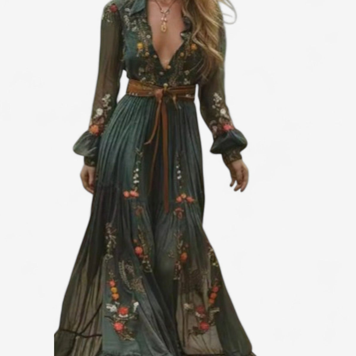 LENORA | EMBROIDERED MAXI DRESS