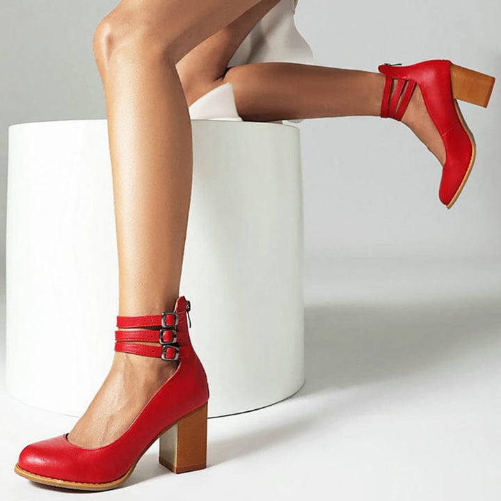 Lily |  Triple Buckle Heels