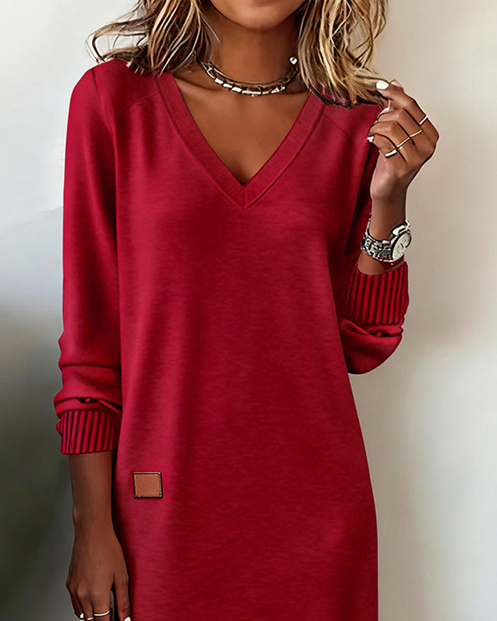 SARAH | V-NECK MIDI DRESS