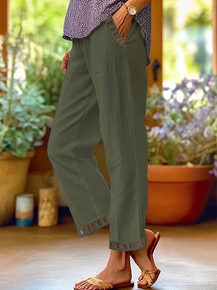 Sloane – Relaxed Contrast Trim Cropped Pants