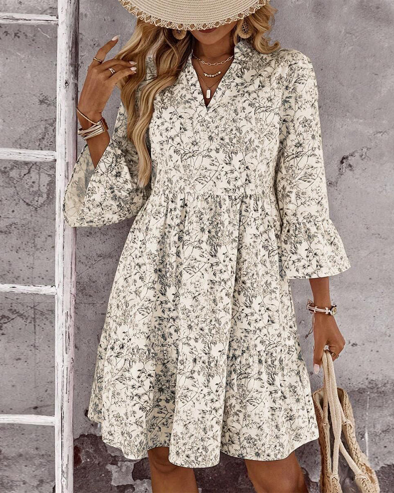 Sophia | Floral Print A-Line Dress
