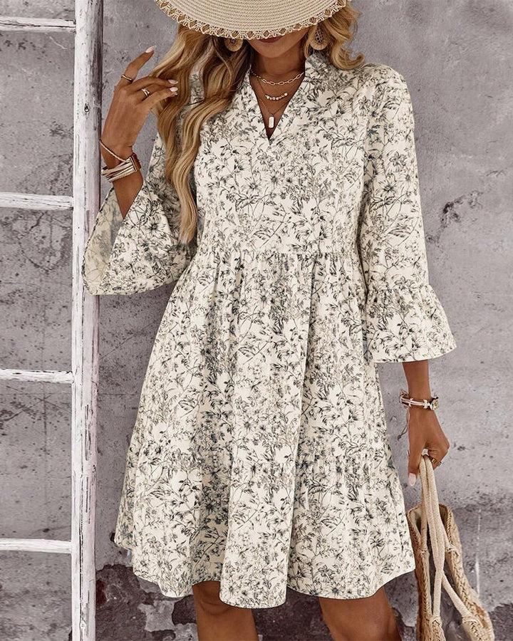 Sophia | Floral Print A-Line Dress