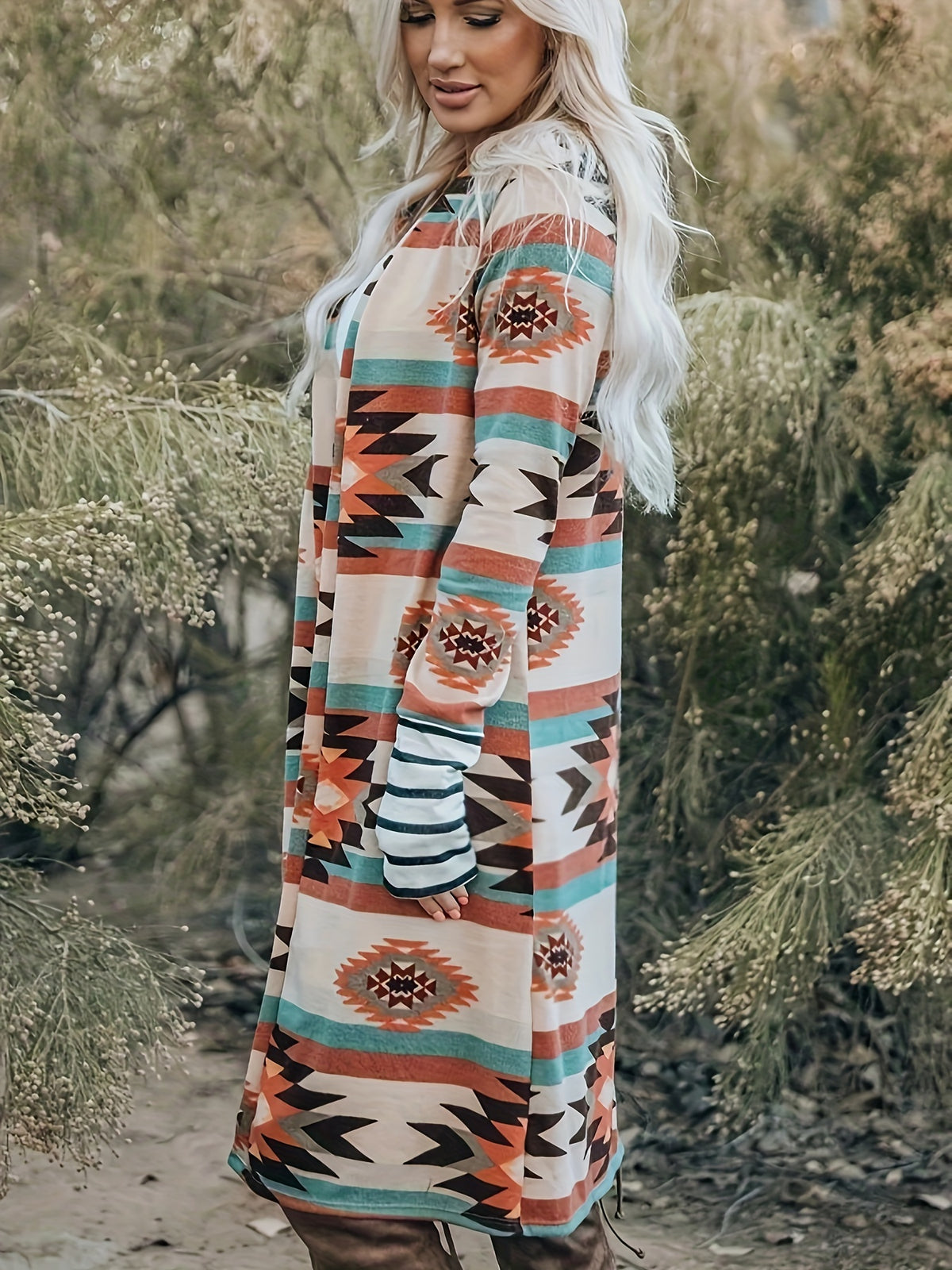 MAYA | LONGLINE PRINT CARDIGAN