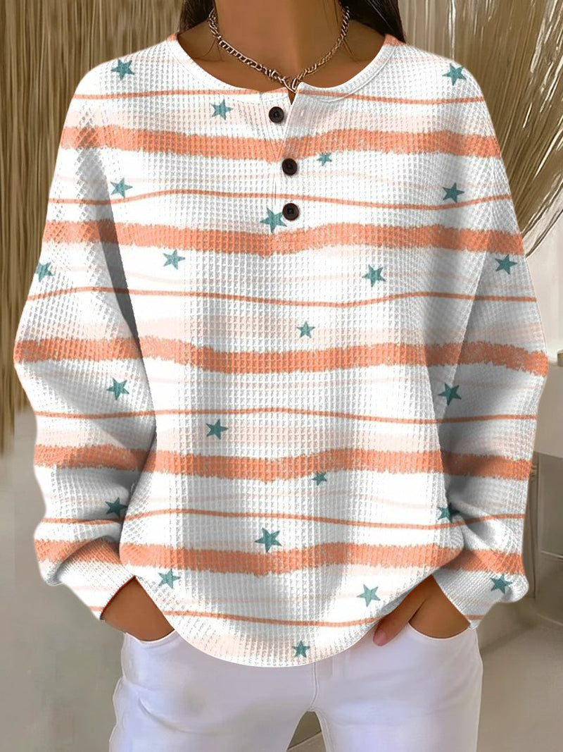Tara | Striped and Star Patterned Knit